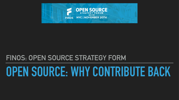 open source why contribute back consumption