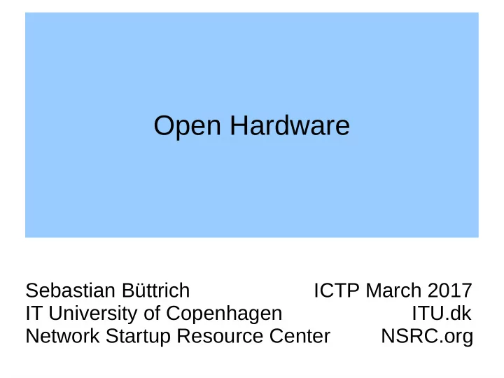 open hardware