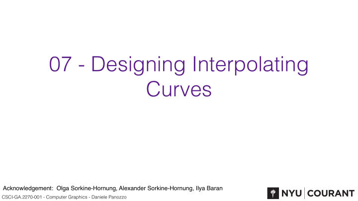 07 designing interpolating curves