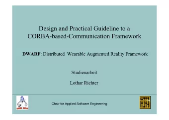 Design and Practical Guideline to a  CORBA-based-Communication Framework DWARF : Distributed