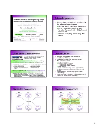 Acknowledgements  Acknowl  edgements  Software M  So  ftware Mode  odel Check  Checking Us  ng
