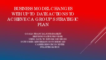 BUSI  NE  SS MODE  L  CHANGE  S  WI  T  H UP T  O DAT  E  ACT  I  ONS T  O  ACHI  E  VE  CA