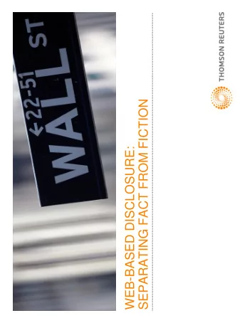 SEPARATING FACT FROM FICTION  WEB-BASED DISCLOSURE:  MEET OUR SPEAKERS  Kristine Eissing  Greg