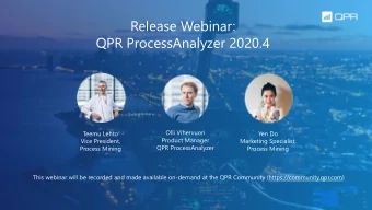 Release Webinar:  QPR ProcessAnalyzer 2020.4  Olli Vihervuori  Teemu Lehto  Yen Do  Product Manager