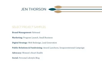 Brand Management: Rebrand Marketing: Program Launch, Small Business Digital Strategy: Web Redesign,