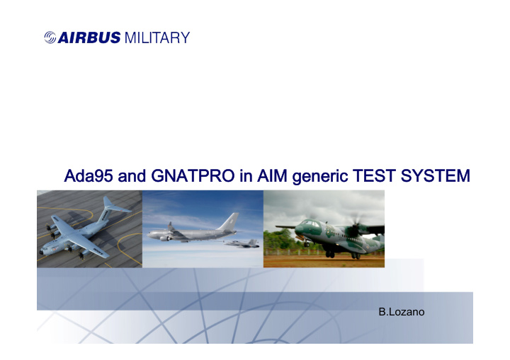 ada95 and gnatpro in aim generic test system
