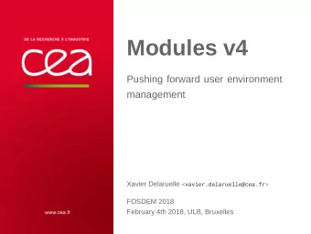 Modules v4  Pushing forward user environment  management Xavier Delaruelle &lt;