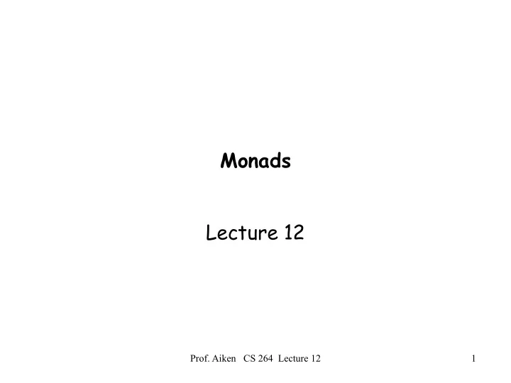 monads lecture 12