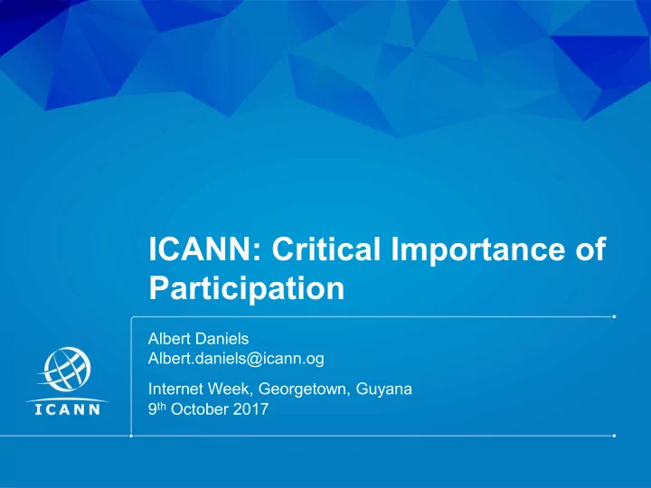 icann critical importance of participation