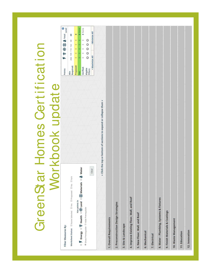 tar homes certification workbook update greens presenter