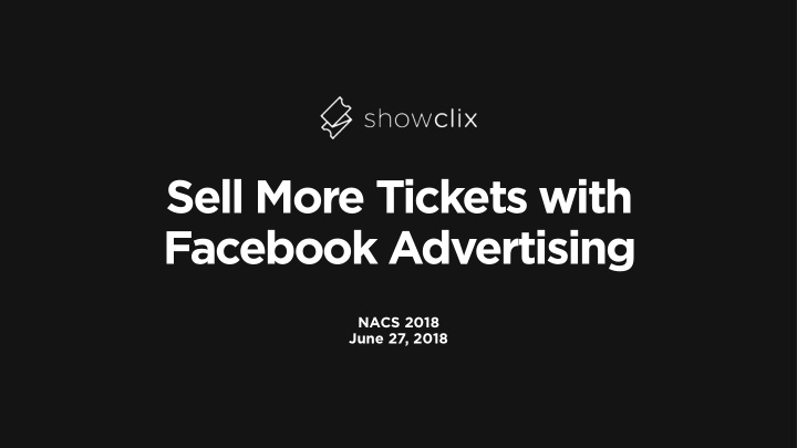 sell more tickets with facebook advertising
