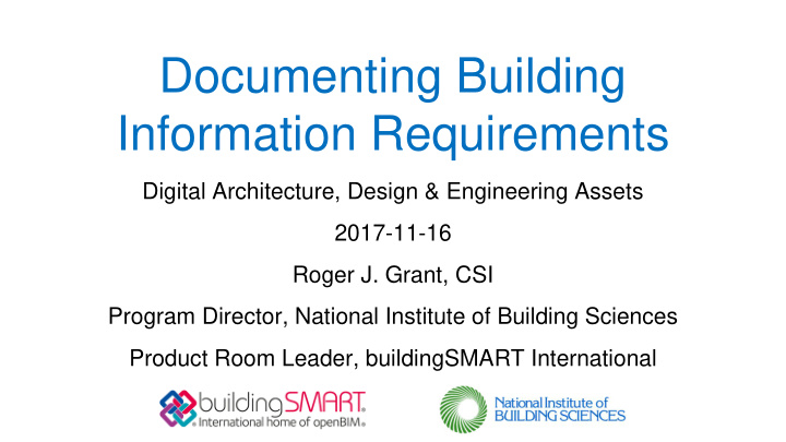 documenting building information requirements