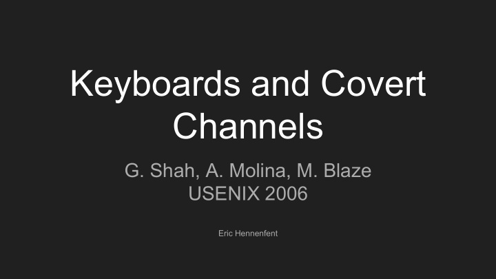keyboards and covert channels