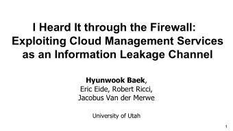 I Heard It through the Firewall:  Exploiting Cloud Management Services  as an Information Leakage