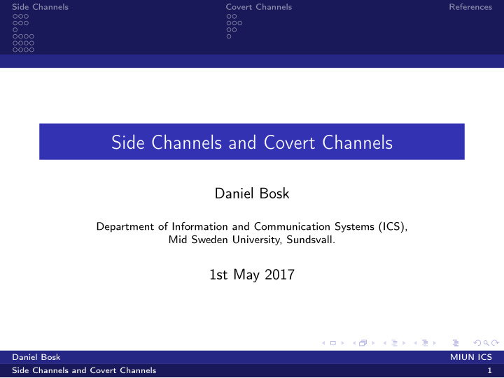 side channels and covert channels