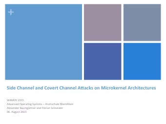 +   Side  Channel  and  Covert  Channel  A1acks  on  Microkernel