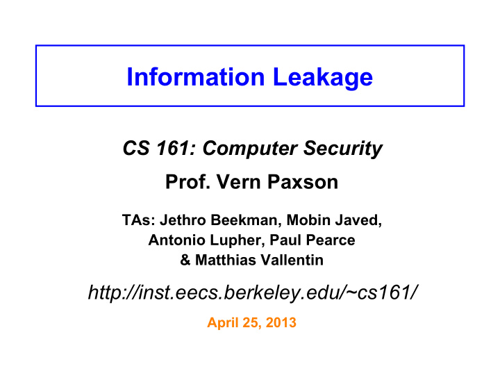 information leakage