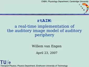 rtAIM :  a real-time implementation of  the auditory image model of auditory  periphery  Willem van