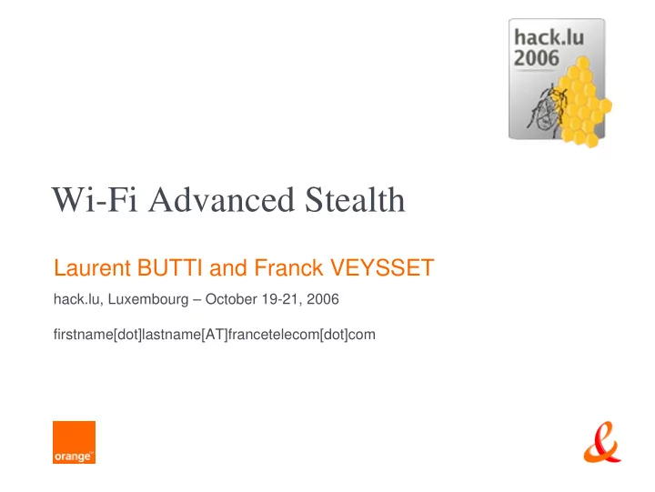 wi fi advanced stealth
