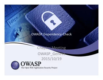 Chapter Meeting  OWASP_Geneva  2015/10/19  About Me  Thomas Hofer  Java DEV / AppSec