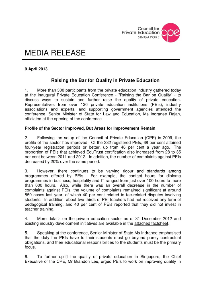 media release