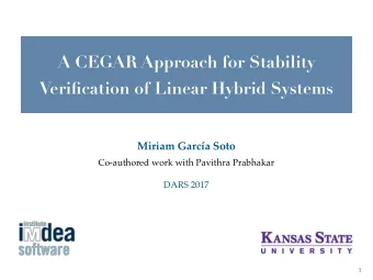 A CEGAR Approach for Stability  Verification of Linear Hybrid Systems  Miriam Garca Soto