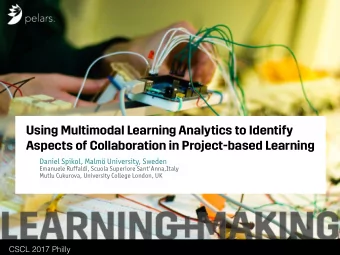 Using Multimodal Learning Analytics to Identify  Aspects of Collaboration in Project-based Learning