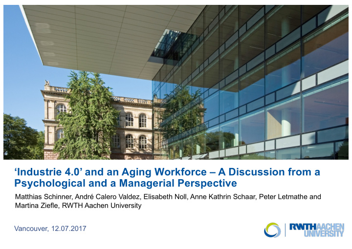 industrie 4 0 and an aging workforce a discussion from a