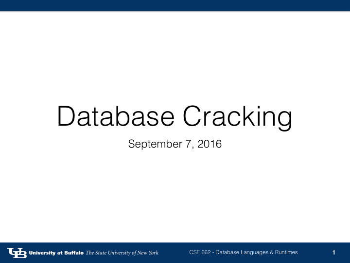 database cracking