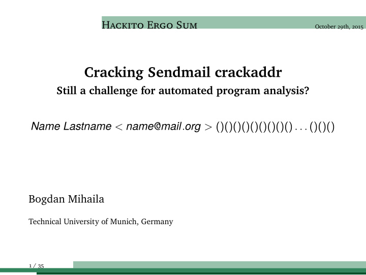 cracking sendmail crackaddr