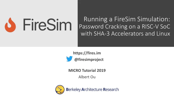 running a firesim simulation