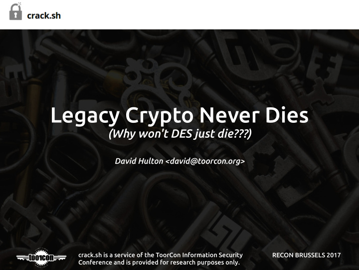 legacy crypto never dies