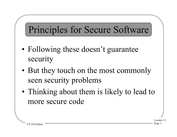 principles for secure software