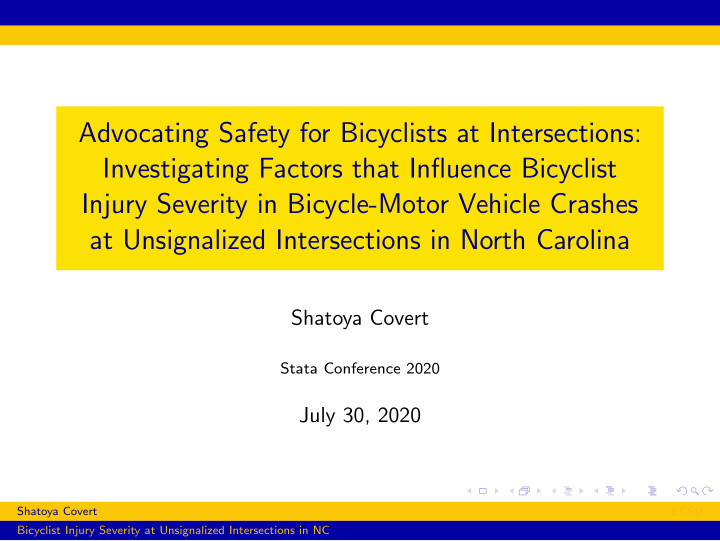 advocating safety for bicyclists at intersections