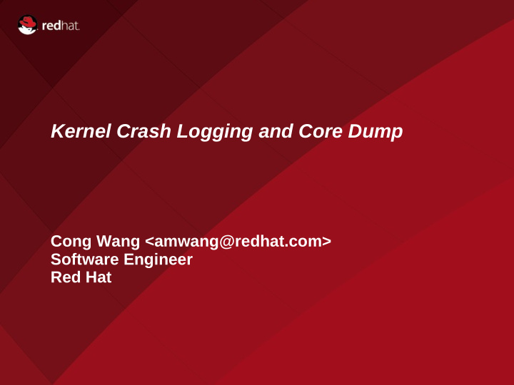 kernel crash logging and core dump