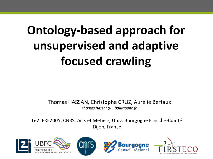 ontology based approach for unsupervised and adaptive