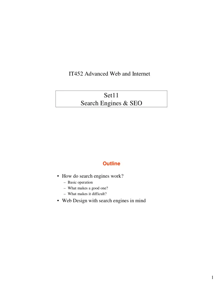 set11 search engines seo