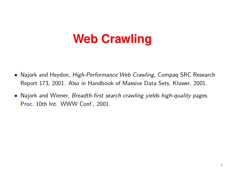 web crawling