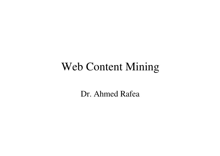 web content mining