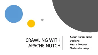 CRAWLING WIT  ITH  Deeksha  Kushal Motwani  APACHE NUTCH  Shailender Joseph  Web-Crawling  Apache