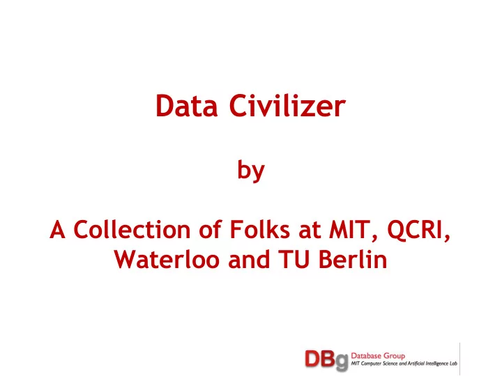 data civilizer