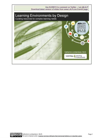 Catherine Lombardozzi, Ed.D.  Page 1  This work is licensed under a Creative Commons