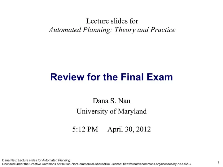 review for the final exam
