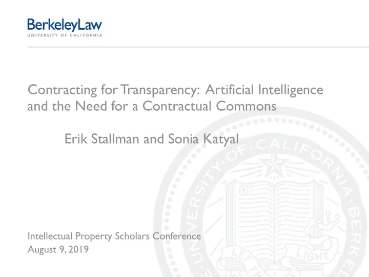 contracting for transparency artificial intelligence and