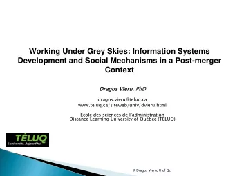 Working Under Grey Skies: Information Systems  Development and Social Mechanisms in a Post-merger