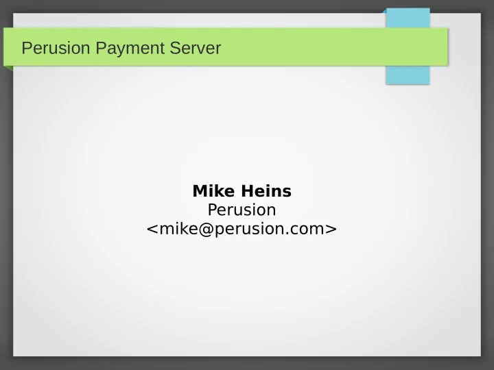 perusion payment server