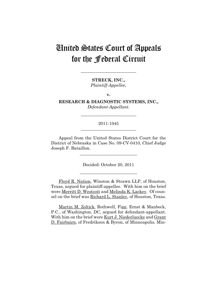 united states court of appeals for the federal circuit