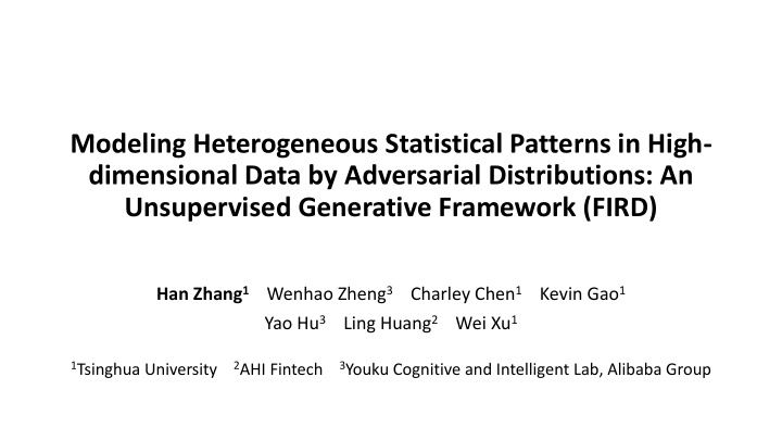 modeling heterogeneous statistical patterns in high