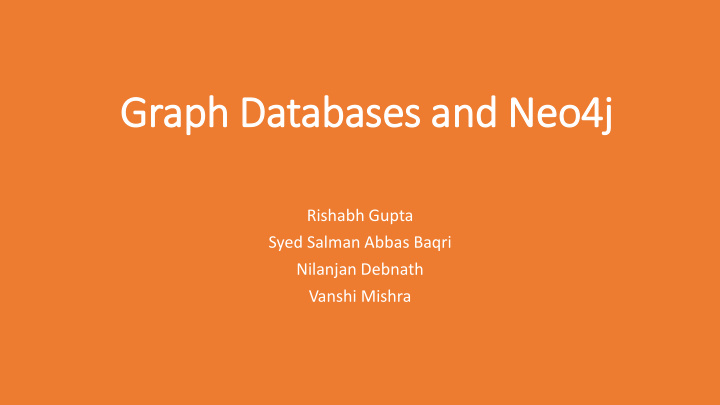 graph databases and neo4j