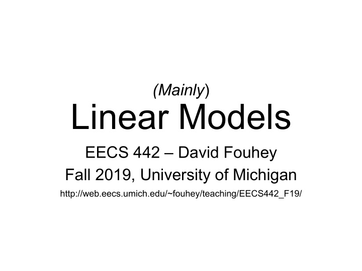 linear models